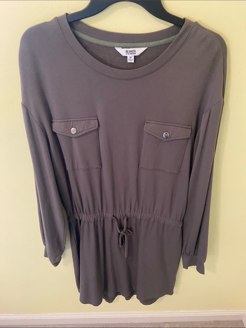 BB Dakota Mini Dress in Olive Green and Gray